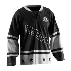 Camiseta de Hockey sobre Hielo Reversible de Secado Rápido para Hombre, con Bordado, Manga Larga, Talla Grande, Estampado por Sublimación, Ropa Deportiva - Product Image 3