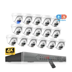 16ch Full Color Vision Home Alarmsysteem Met Camera 8mp 4K Ptz Ip Wifi Security Camera Systeem Cctv