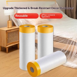 Film <span class=keywords><strong>de</strong></span> masquage pour <span class=keywords><strong>peintre</strong></span> <span class=keywords><strong>de</strong></span> qualité supérieure |   Papier épais + film PE |   Haute adhérence |   Protection contre la poussière et la peinture pour meubles et décorations - Product Image 5