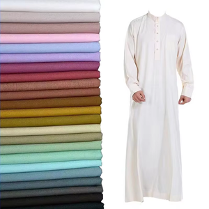 Nhà Máy Giá <span class=keywords><strong>100</strong></span>% <span class=keywords><strong>Polyester</strong></span> Thobe Vải Cho Hồi Giáo Áo Thân Thiện Với Môi Và Thoáng Khí Đồng Bằng Và Dệt Mô Hình Mẫu Miễn Phí - Product Image 2