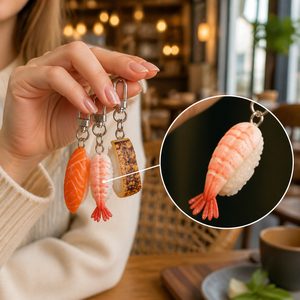 พวงกุญแจยางรูปปลาญี่ปุ่นแบบการ์ตูน 3 มิติ ของ Factory Creative <span class=keywords><strong>Cuisine</strong></span> สำหรับผู้หญิง ของขวัญ ของตกแต่งกระเป๋า ของตกแต่งรถยนต์ - Product Image 4