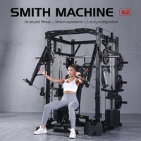 Machine Smith multifonctionnelle pour la maison avec système de câbles croisés, Lat Pulldown, Barre de traction, Rack à squats et Pile de poids