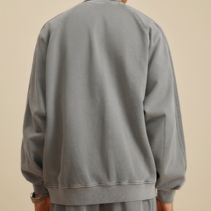 High Quality <b>Zipper</b> up Raglan Sleeve Unisex Jacket Manufacturers for Customs Clothes Heavy Weight Sunfaded Washed Jacket - Product Image 6