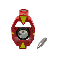 Nouveau Lanson P-03B Rouge Remplacement du revêtement prismatique Argenté Constant +17,5 mm Mini pointe de prisme pour station totale K9 Verre+Plastique 1/4