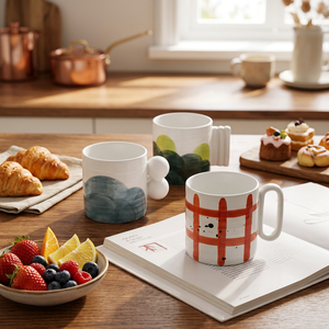 Chinese Style <b>Cute</b> Cartoon/Floral Pattern Pure Hand-painted Finland Personalized Underglaze Color Porcelain <b>Mug</b> Dishwasher - Product Image 2