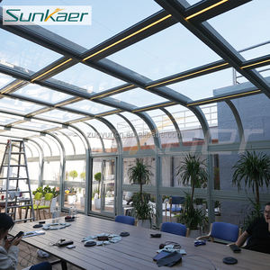 Harga pabrik penutup balkon plastik Sunroom kandang teras kustom polikarbonat atap datar tahan air luar ruangan - Product Image 5