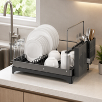 Égouttoir à vaisselle en acier inoxydable 304 201, blanc laiteux naturel, gris anthracite, organisateur de comptoir pour assiettes, bols et tasses
