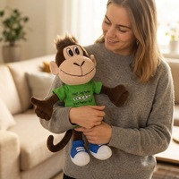Fabricant de jouets en peluche personnalisés, singe en peluche de 25 cm, fabriqué selon un dessin ou une photo