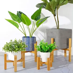 Wholesale custom plant support pot holder removable bamboo pot holder succulent pot holder home decoration