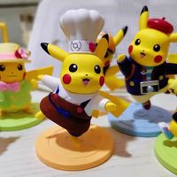 100% authentique, anime japonais, 6 pièces/boîte, Miniso Pokemoned Pikachu Costume Series, boîtes mystères, figurines miniatures kawaii, jouets de collection