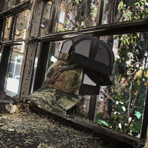 Casquette de baseball personnalisable à 6 panneaux pré-courbés en maille camouflage, style vintage unisexe, vierge, personnalisable, casquette de camionneur camouflage, mode sport - Product Image 3