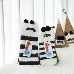 3D <strong>Wholesale</strong> Winter Warm Animals Cute Cartoon Pig Reindeer Rabbit Chicken Snowman Panda Coral Fleece <strong>Fuzzy</strong> Parent-child <strong>Socks</strong> - Product Image 1