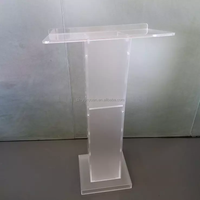 En gros podium de lutrin acrylique mariage podium pupitre avec lumière led