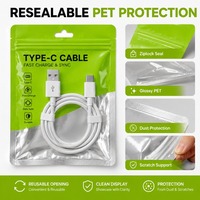 Sacs Ziplock en PET Brillant Personnalisés avec Logo pour Emballage de Coques de Téléphone Portable et Câbles, Fermeture Refermable – Vente en Gros