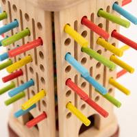 Juego de equilibrio de madera con palitos, torre de bolas que caen, desafío de dados, juego de mesa educativo para niños y familia