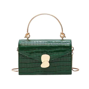 Bolsas carteiro de crocodilo, padrão de crocodilo, estilo vintage, bonitas, para mulheres, pequenas bolsas de couro pu
