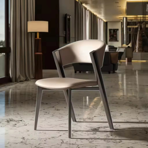 Silla de Comedor de Cuero Impermeable con Patas de Metal, Respaldo Duradero, Muebles para el Hogar, Estilo Moderno para Restaurantes - Product Image 5
