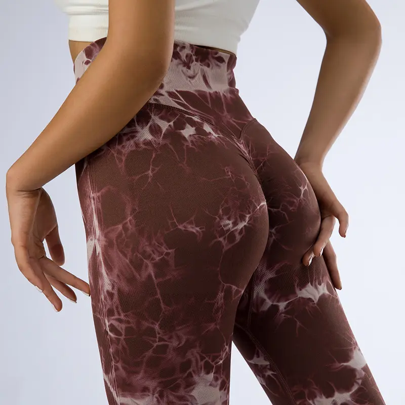 Hot Sale Push Up Booty Butt Lifting Sexy Tie Dye Seamless Workout Tight Women Yoga Pants High Waisted Leggings For Women