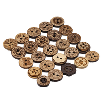 Boutons en coquille de noix de coco 12.5mm Nature bouton graphique rond logo personnalisé 2 yeux bouton en corne pour coudre sur bébé vêtements manteau chemise