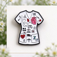 Broche en alliage de zinc en forme d'uniforme d'infirmière avec icônes médicales, accessoire en émail pour la décoration de sacs à dos et de vêtements, cadeau pour le personnel médical