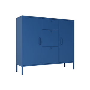 Venta Directa de Fábrica, <span class=keywords><strong>Aparador</strong></span> Moderno de Metal Azul con 3 Cajones para Almacenamiento en Dormitorio y Sala de Estar - <span class=keywords><strong>Muebles</strong></span> de Hotel - Product Image 2