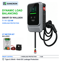 Chargeur de véhicule électrique à équilibrage dynamique de la charge (DLB) avec protection contre les surcharges, unités murales intelligentes 7kW 11kW 22kW pour voitures électriques en Europe