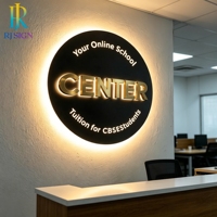 Lettres en relief 3D personnalisées en acier inoxydable avec éclairage LED, miroir doré, acrylique, étanches IP65, logo lumineux pour mur d'entreprise
