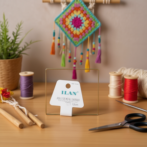 Anello Metallico Quadrato Ilan 12 Cm per Lavori di Macramè - Product Image 2