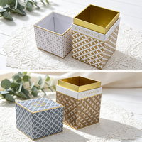 Caja de Regalo Navideña de Lujo Hecha a Medida en Dos Tonos. Caja de Embalaje de Perfume de Cartón Duro con Relieve Dorado y Logotipo Dorado
