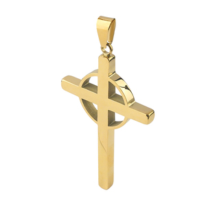 Stainless Steel Simple Cross With Circle Pendant Men Women Gold Silver Jesus Christ Religious Crucifix Necklace Charms Jewelry - Product Image 5