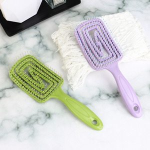2026 Popular High Skull Top Hollow Massage Comb Vent Soft <b>Detangle</b> Hair <b>Brush</b> Big Bend Pork Rib Mosquito Shaped for Home Use - Product Image 1
