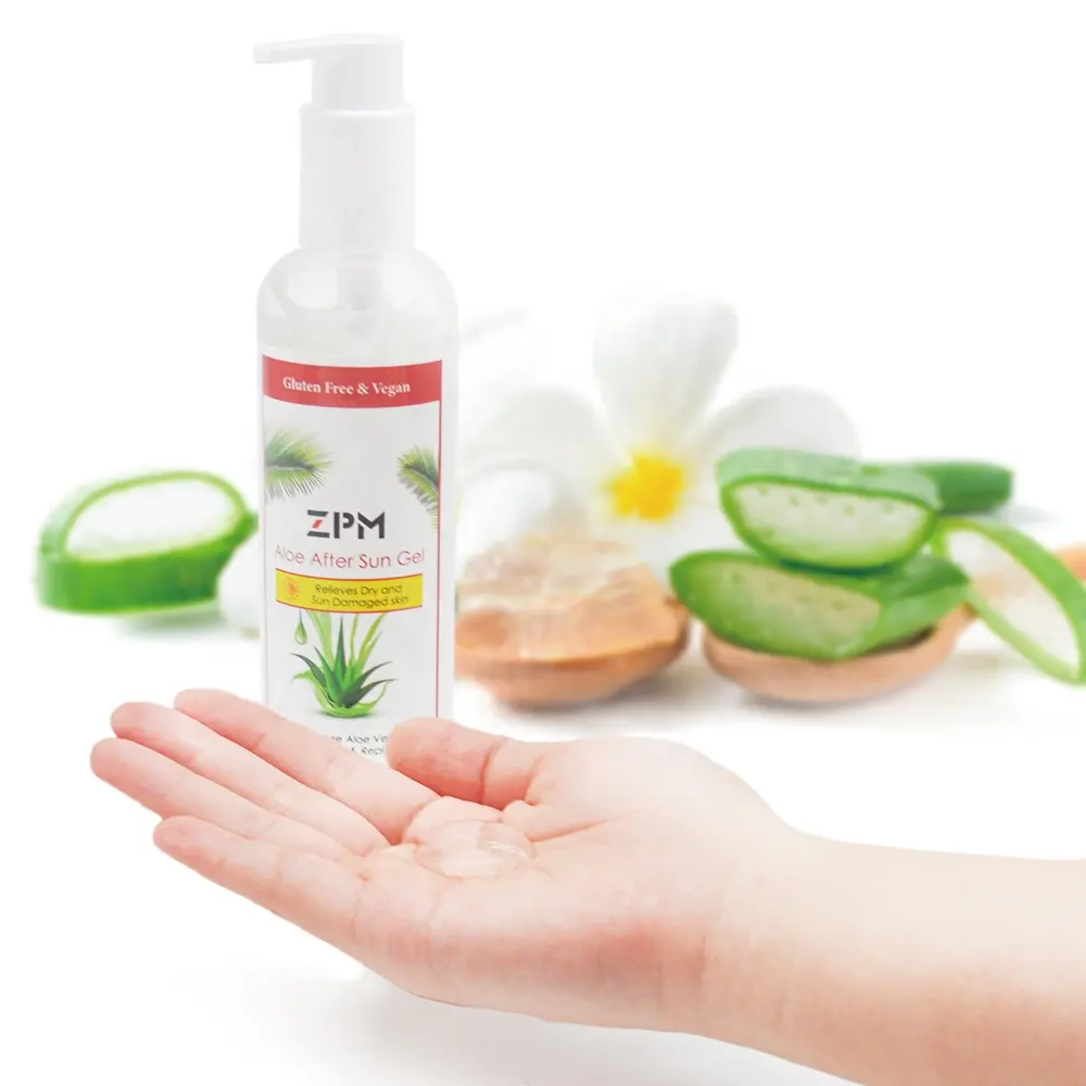 ZPM OEM/ODM Private Label Hot Sale Beruhigende Aloe nach der Sonne Gel Lotion 100% reines Aloe Vera Gel zur Linderung nach Sonnenbrand