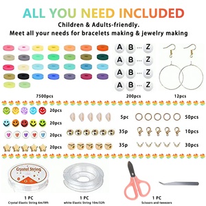 Perles d'espacement plates circulaires en PVC pour la fabrication de bijoux, thème musical de dessin animé, visage souriant, fleurs, fruits, lettres, pour filles professionnelles - Product Image 4