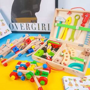 Wooden Toys Assembly Tools Toy Set Children's Cartoon Tool Gift <b>Box</b> - Product Image 2