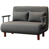 Sofá Cama Plegable Multifuncional de Tamaño Pequeño con Estructura Metálica Moderna y Tapicería de Tela para Sala de Estar