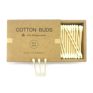 Nuovo arrivato Stock di moda di alta qualità all'ingrosso Oem 200 confezioni <span class=keywords><strong>tamponi</strong></span> di cotone di bambù a doppia testa - Product Image 4