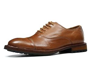 Chaussures habillées pour hommes de haute qualité à lacets avec semelle en caoutchouc souple durable et confortable, chaussures pour hommes faites à la main, nouveau style - Product Image 6