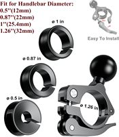 Support de fixation rapide pour guidon de vélo en TPU de 1 pouce, compatible avec le support de téléphone RAM à double bras