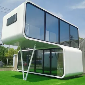 Casa de cabina prefabricada en forma de manzana, casa móvil, casa de trabajo prefabricada