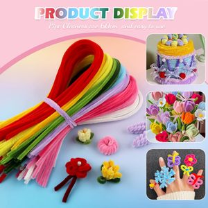 Pipe <b>Cleaners</b> 24 Inch Long Fuzzy Chenille Stems Educational Craft Supplies Kid <b>Toys</b> DIY Art Decorations Christmas NOVISON - Product Image 4