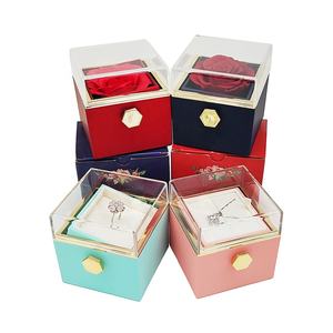 Bloem Sieraden Doos Bloem Sieraden Verpakking Geschenkdoos Valentines Zeep Eeuwig Leven Rose 2023 Groothandel Custom Decoratie Acryl - Product Image 1