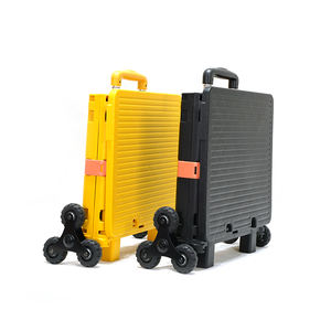 कस्टम एल्यूमिनियम शॉपिंग कार्ट पोर्टेबल किराना सुपरमार्केट यूटिलिटी फोल्डेबल ट्रॉली प्लास्टिक फोल्डिंग हैंड ट्रॉली कार्ट - Product Image 2