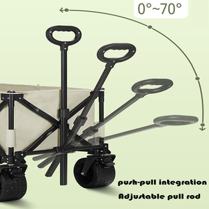 비치 풀 왜건 카트, 비치 기어 운송 접이식 보관 카트용 접이식 디자인의 와이드 휠 샌드 카트 - Product Image 6