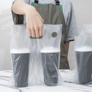 Bolsa de plástico troquelada de LDPE desechable para llevar, bebidas de café, té Boba, Sushi, embalaje conveniente reciclable, bebidas para llevar - Product Image 2