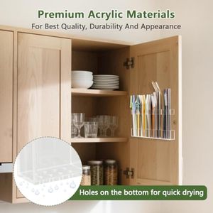Organizzatore per Cannucce Ultra Adesivo da 9,5 Pollici, Grande Contenitore in Acrilico per Porta Armadio, Cucina, Ripostiglio, Riutilizzabile - Product Image 5