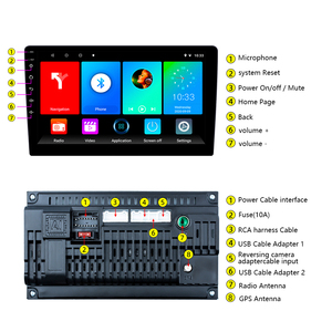 Giá rẻ 9/10 inch duy nhất 1 DIN Android đài phát thanh Xe GPS đa phương tiện Máy nghe nhạc Carplay màn hình cảm ứng xe Stereo video âm thanh chuyển hướng - Product Image 5