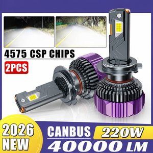 ไฟ LED ความสว่างสูง 220W 40000LM หลอดทองแดงสามเส้น H1 H3 H4 H7 9005 9006 H11 ไฟหน้า LED สำหรับรถยนต์ - Product Image 2