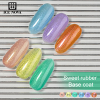 Base de Caoutchouc Scintillante Dorée pour Ongles, Gel UV Soak Off Effet Sirène, Vente en Gros pour Fournisseurs