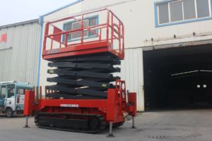 Лидер продаж, большая платформа, гусеничный двухъярующий ножничный подъемник, цена для работы - Product Image 2