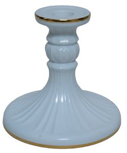 Candelabro de Vidrio Estilo Vintage con Diseño de Espina de Pescado, Blanco y Dorado, Decorativo, para Velas Cónicas, Centro de Mesa para Bodas y Decoración del Hogar - Product Image 1